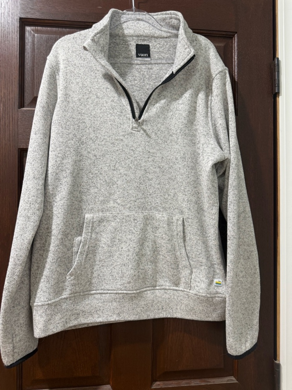 Vuori Men's Light Heather Grey Quarter-Zip Sweater Pullover